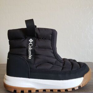 Columbia Snowtrot Mid Waterproof Pull-On Snow Boot Black Size Kid's 3 Insulated